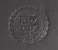 seal imprinted on black leather cover